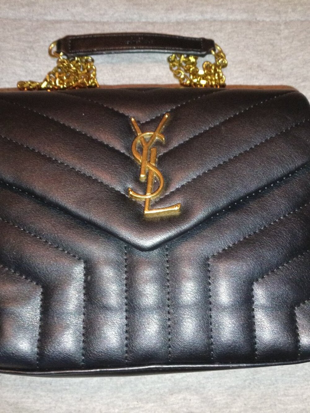 Yves Saint Laurent Black Quilted Leather LouLou shoulder bag